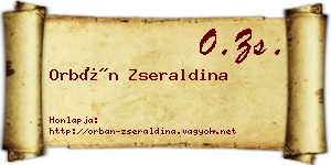 Orbán Zseraldina névjegykártya